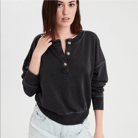 American Eagle Outfitters Tops - AEO Henley Sweatshirt